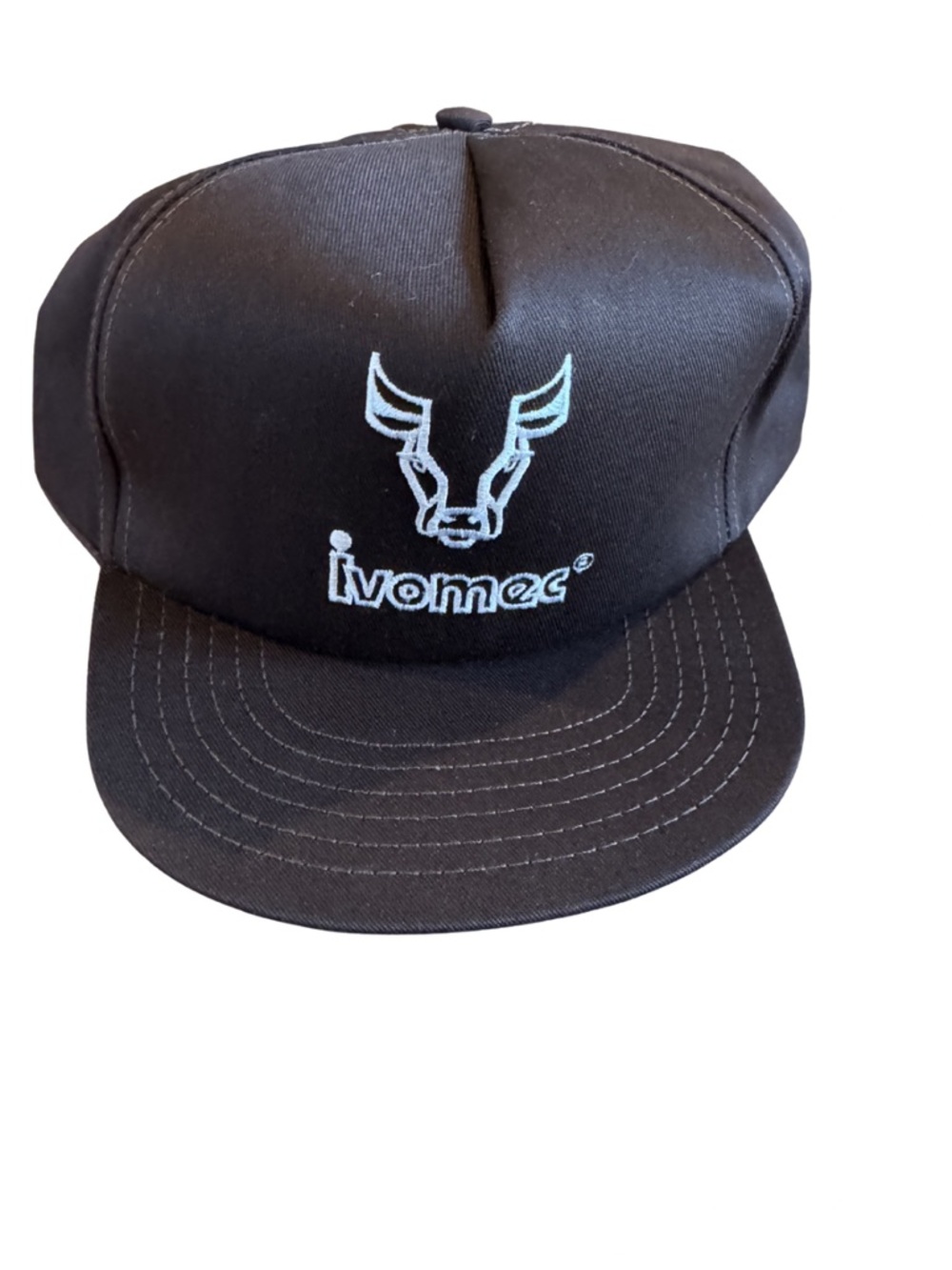 Vintage brown “Ivomec” short bill truckers hat